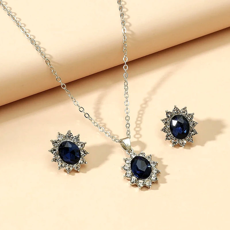 Blue Stone Jewelry Set