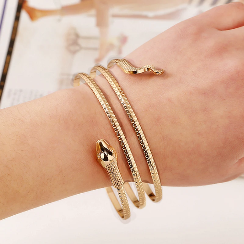 Gold Snake Bangle luxury style Bracelet