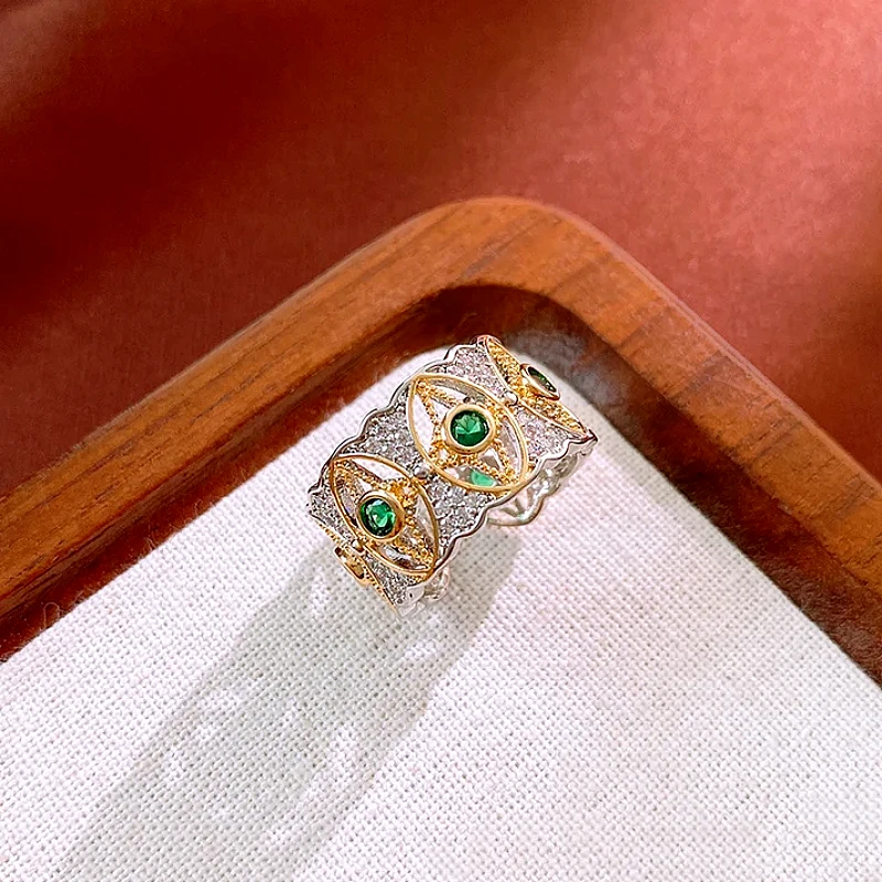 Luxury Green Diamonds Gold - Ring