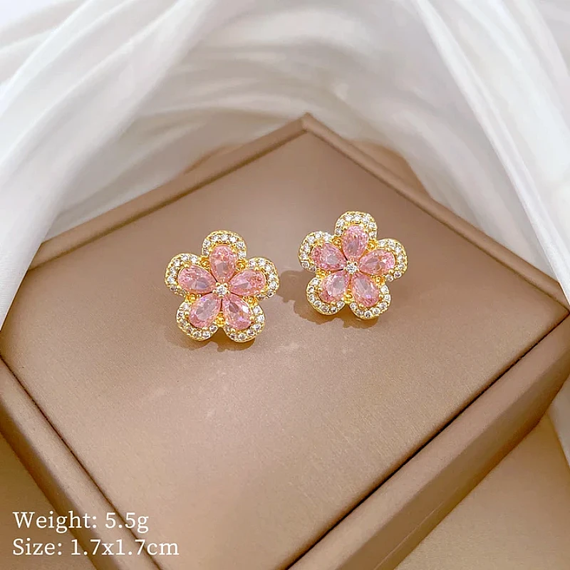 Luxury Pink Diamond Stud Earing - Product Image
