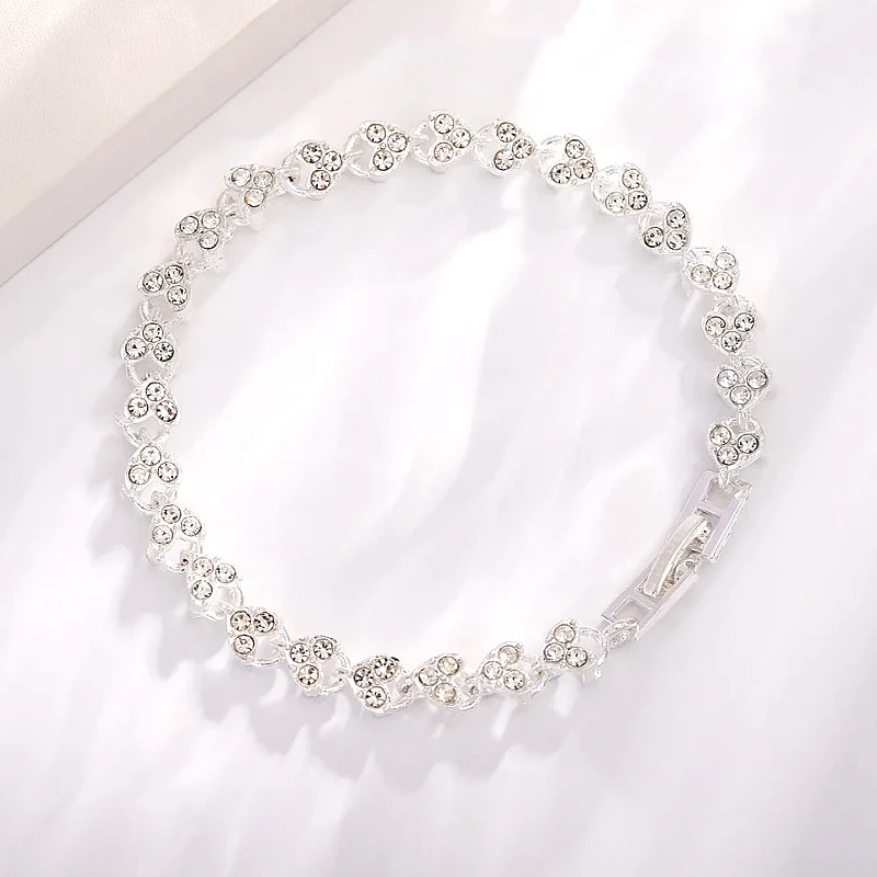 Silver Heart Crystal Bracelet